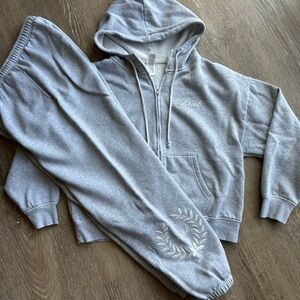 PINK Victoria's Secret Heather Gray Hoodie and Joggers